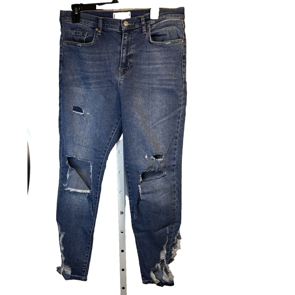 We the Free Jeans Womens Shred Destructed Straight Leg Free People Size 31